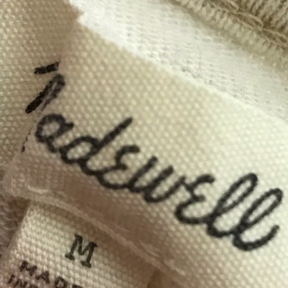 Madewell Side Tie Long Sleeve Shirt M cream heathered - Picture 2 of 6